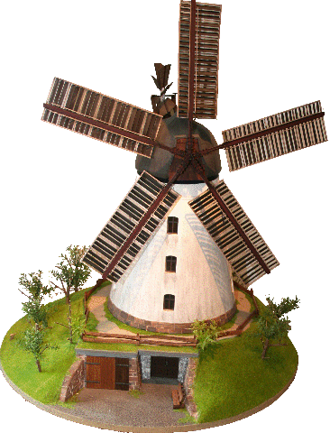 Modell der Holländer-Windmühle mit fünf Flügeln
