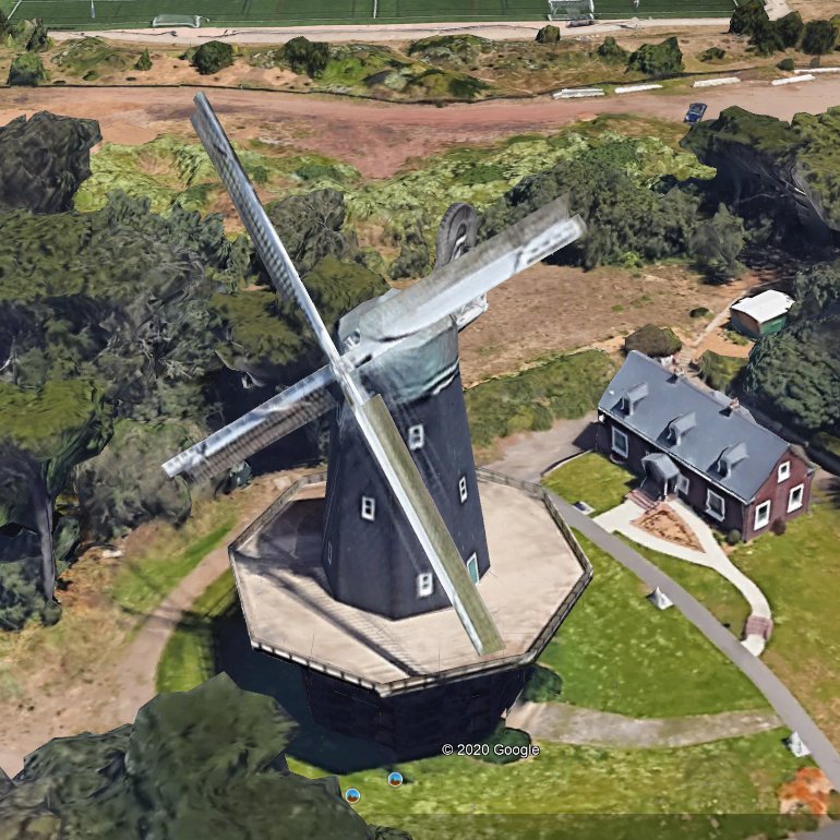 Holländer-Windmühle in Georgsdorf mit Reetdach