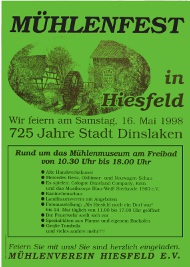 Einladungsplakat zum Mhlenfest 725 Jahre Stadt Dinslaken